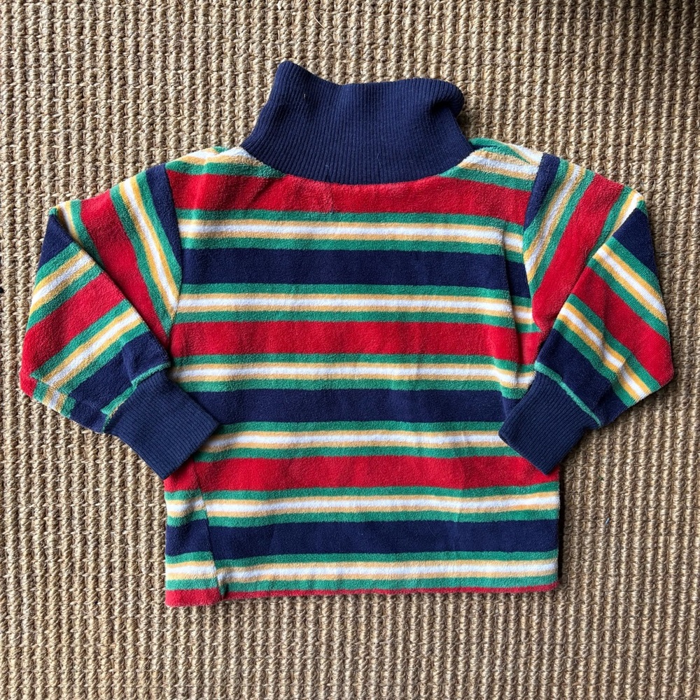 Vintage Healthtex Colorblock Terrycloth Turtleneck Sweater - Size 3T